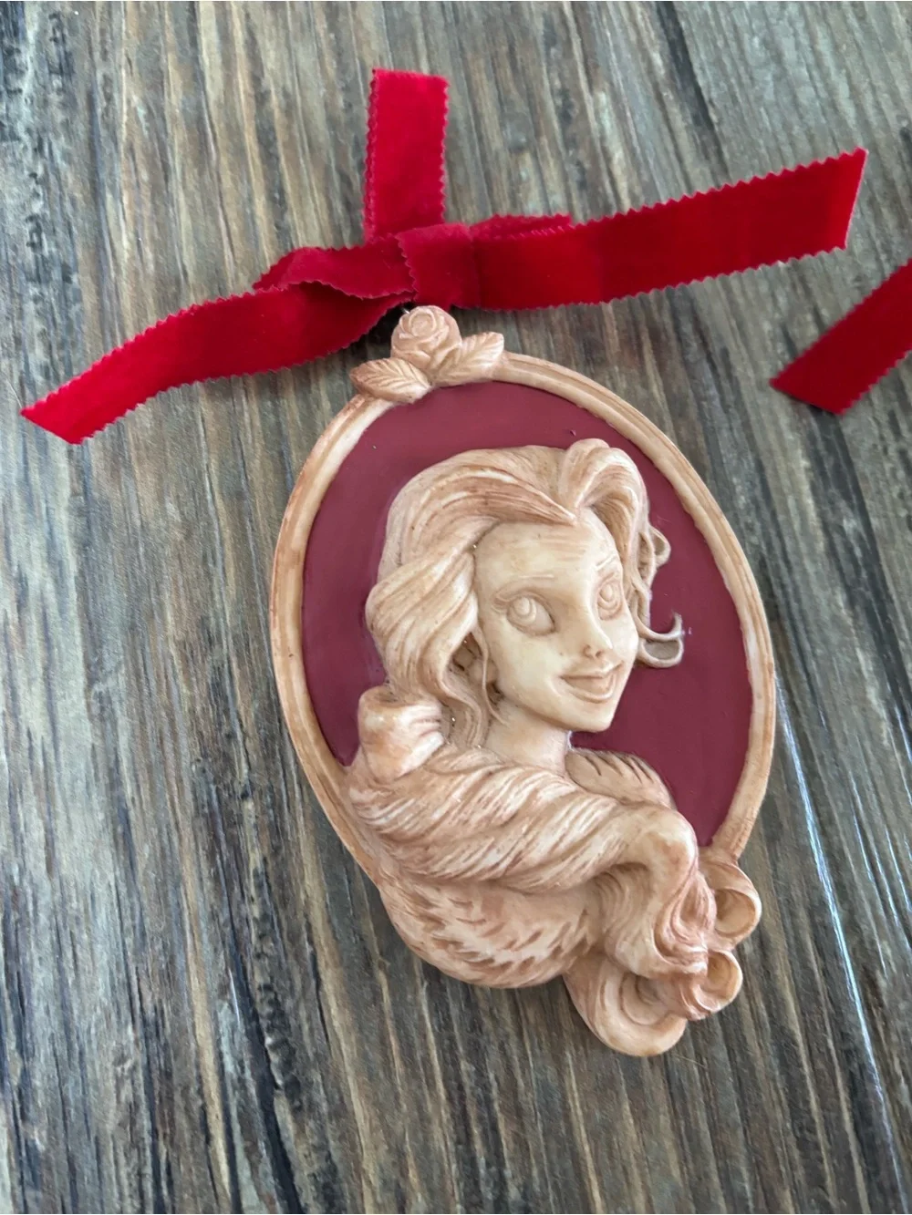 Vtg Applause Disney Beauty & The Beast Enchanted Christmas Cameo Ornament Set